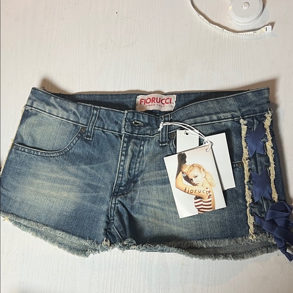 Fiorucci Distressed Blue Jean Shorts - Picture 2 of 7